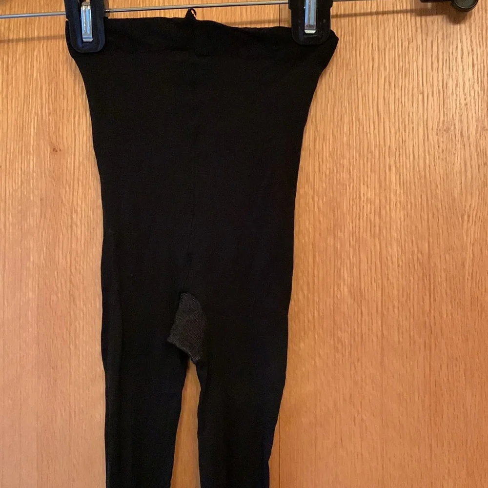 Jockey black opaque sheer hosiery pantyhose tights medium tall EUC